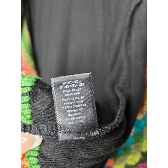 Double Zero open cardigan crochet colorful rainbow sweater small. - Picture 7 of 8